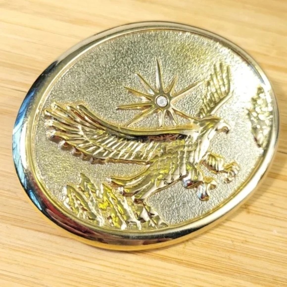 Flying Eagle Gold Tone Belt Buckle - Picture 5 of 6
